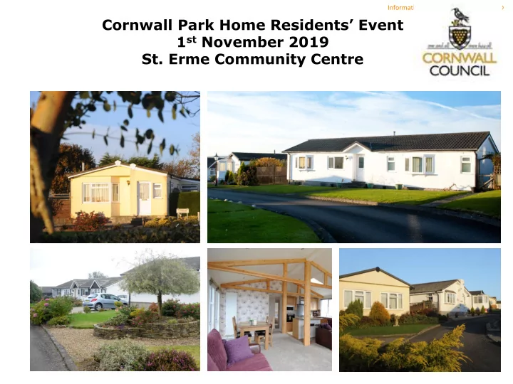 cornwall park home residents event 1 st november 2019 st