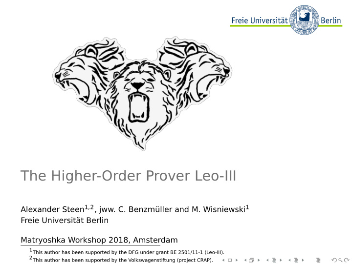 the higher order prover leo iii