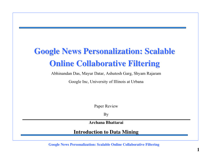 google news personalization scalable google news