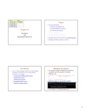 Topics  11/13/2006 Chapter 11, start Chapter 12  11/20/2006 Chapter 12  11/27/2006 Chapter 13