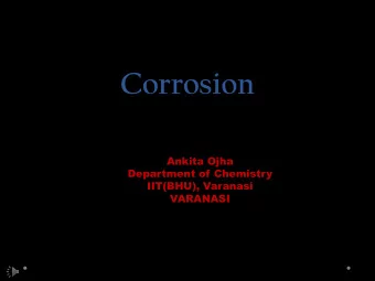 Corrosion  Ankita Ojha  Department of Chemistry  IIT(BHU), Varanasi  VARANASI  What is Corrosion???