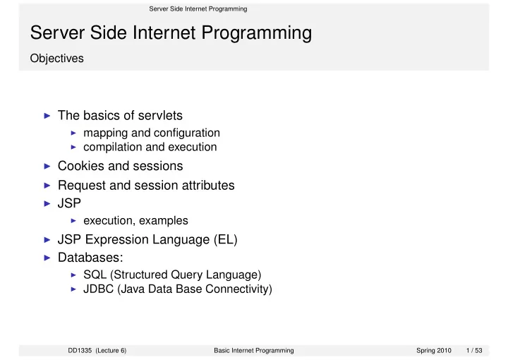 server side internet programming