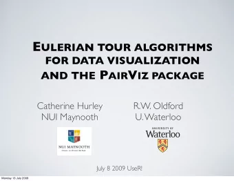 Graphics: Effect Ordering  Packages: seriation, gclus, corrgram  Example: PCP Flea data S