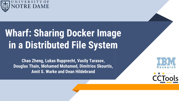 wharf sharing docker image in a distributed file system