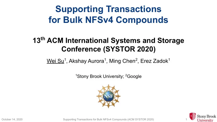 supporting transactions for bulk nfsv4 compounds
