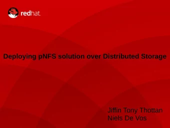 Deploying pNFS solution over Distributed Storage  Jiffin Tony Thottan  Niels De Vos  Agenda