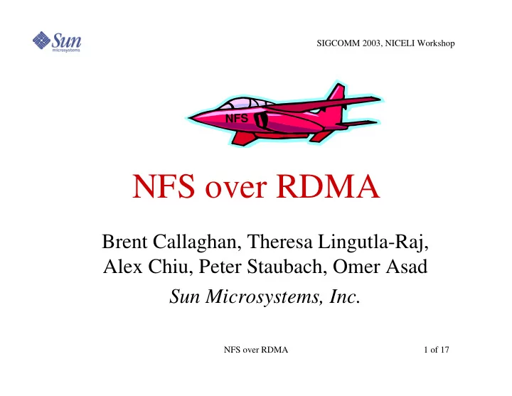 nfs over rdma