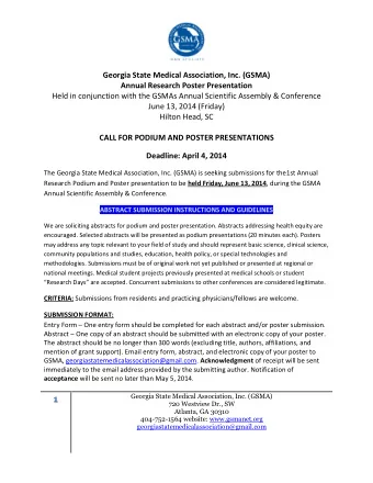 1  720 Westview Dr., SW  Atlanta, GA 30310  404-752-1564 website: www.gsmanet.org