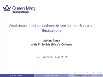 Weak-noise limit of systems driven by non-Gaussian  fluctuations  Adrian Baule  with P. Sollich