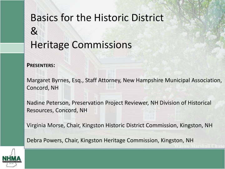 basics for the historic district