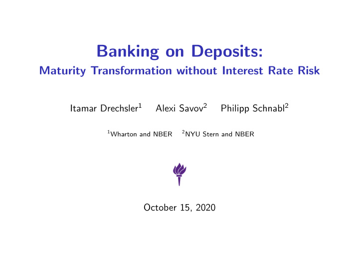banking on deposits