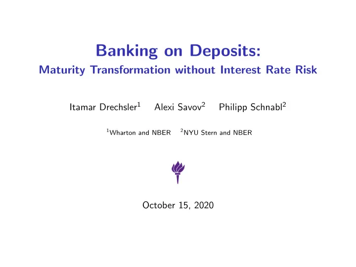banking on deposits