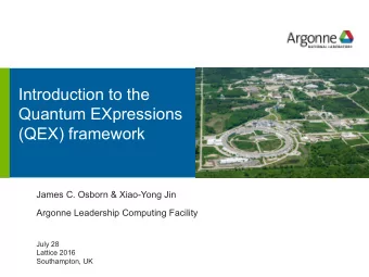Introduction to the  Quantum EXpressions  (QEX) framework  drhgfdjhngngfmhgmghmghjmghfmf  James C.