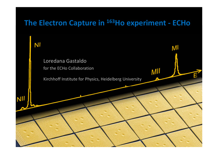 the electron capture in 163 ho experiment echo