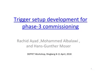 Trigger setup development for  phase-3 commissioning Rachid Ayad ,Mohammed Albalawi , and