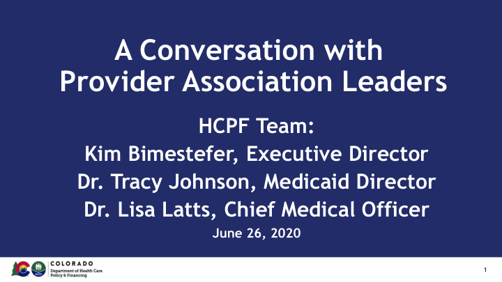 provider association leaders
