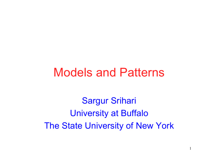 models and patterns
