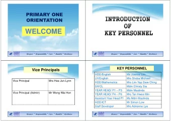 WELCOME  WELCOME  Respect ~  Responsibility ~  Care  ~  Humility ~  Resilience  Respect ~