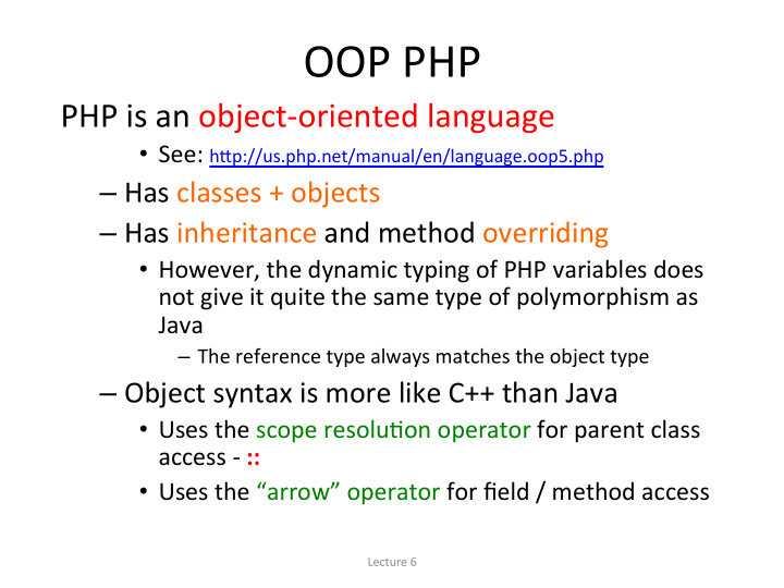 oop php