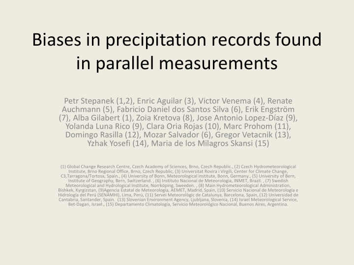 biases in precipitation records found