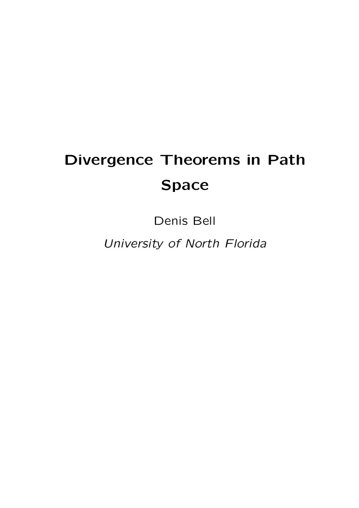 divergence theorems in path space