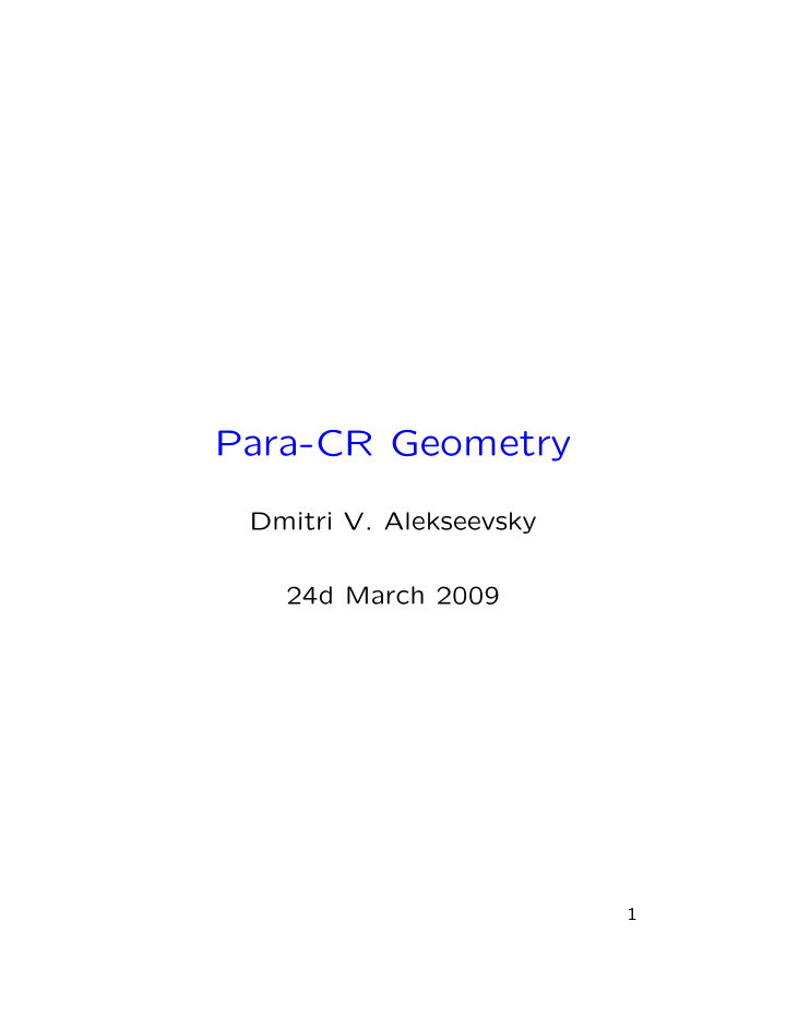 para cr geometry