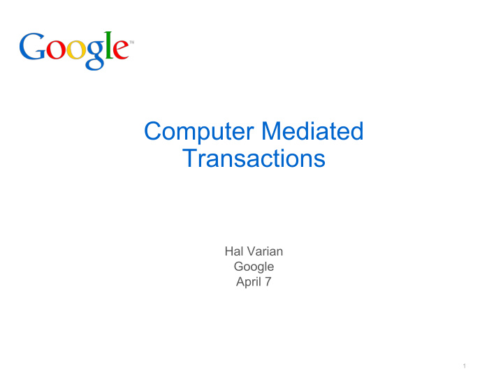 computer mediated transactions