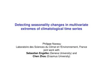 Detecting seasonality changes in multivariate  extremes of climatological time series  Philippe