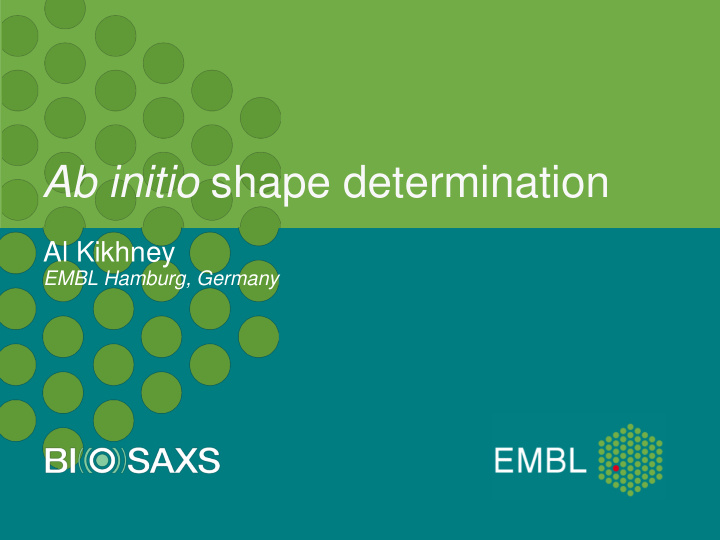 ab initio shape determination