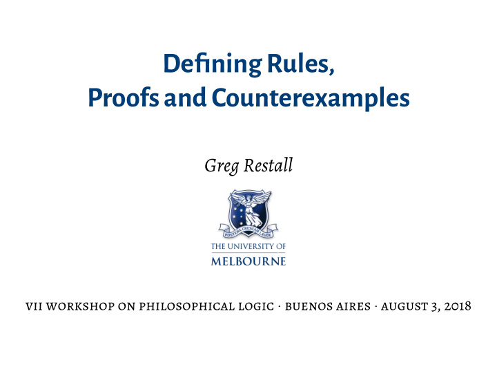 definingrules proofsand counterexamples