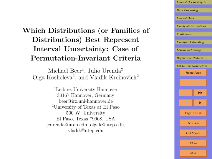 which distributions or families of