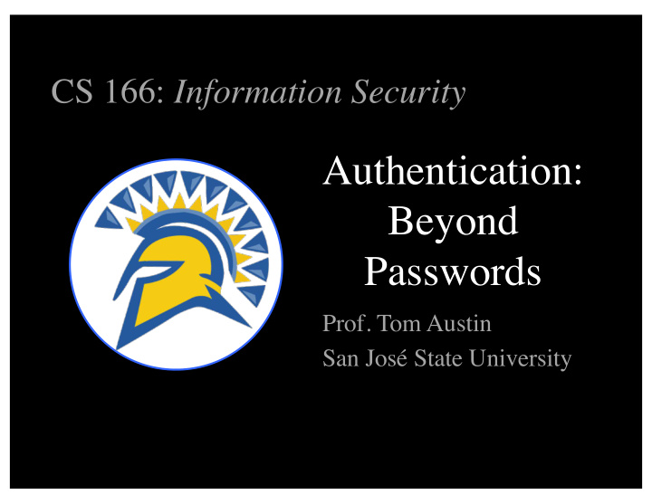 authentication beyond passwords