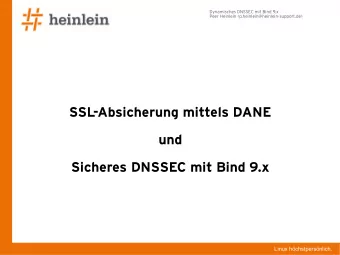 SSL  -Absicherung mittels DANE  und  Sicheres DNSSEC mit Bind 9.x  Linux hchstpersnlich.