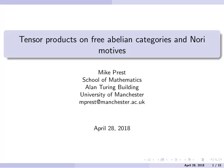 tensor products on free abelian categories and nori
