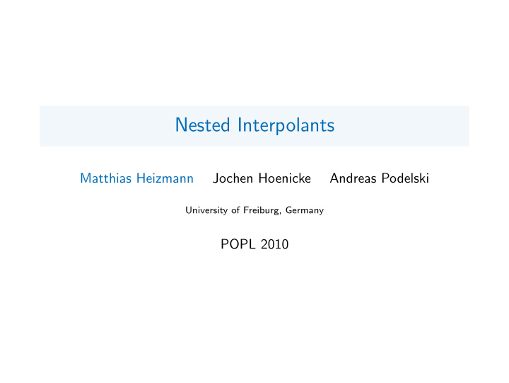 nested interpolants