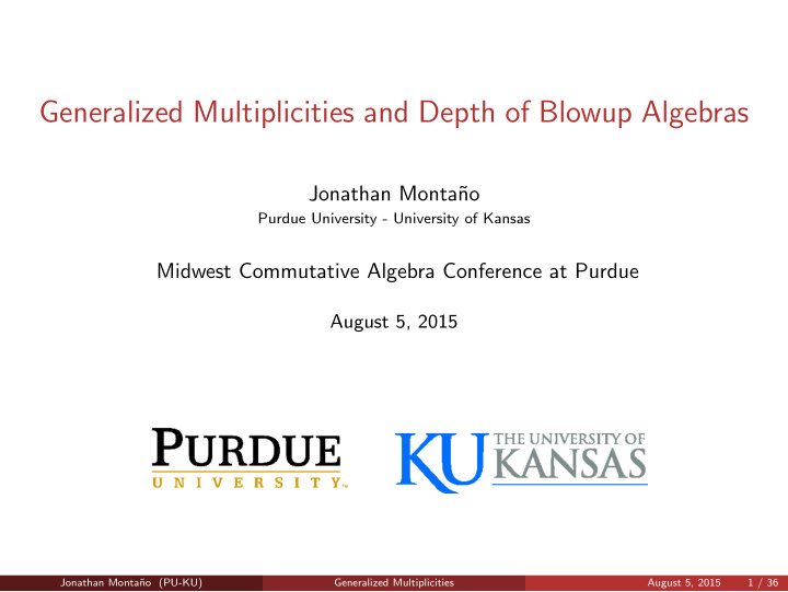 generalized multiplicities and depth of blowup algebras