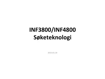 INF3800/INF4800    Sketeknologi      2015.01.19