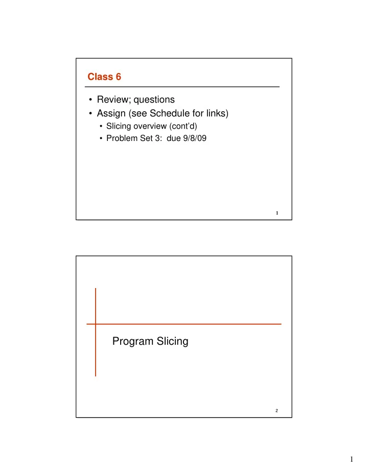 program slicing