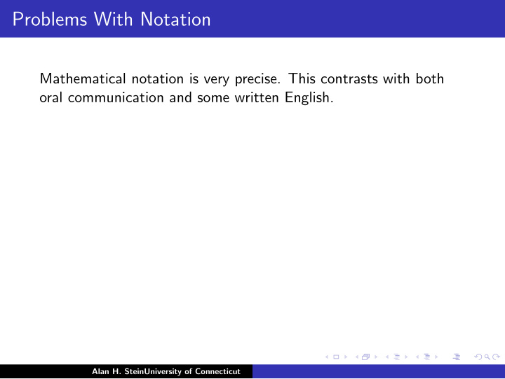 problems with notation