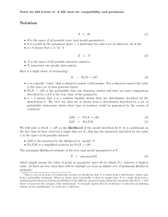 Notation        (1)   is the space of all possible trees (and model parameters)