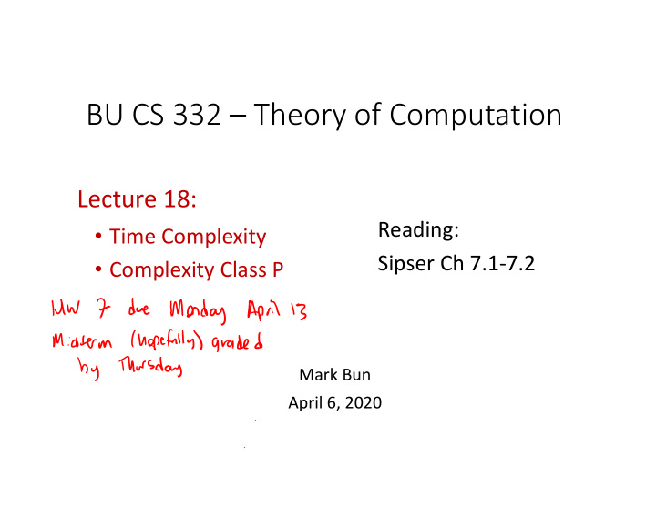 bu cs 332 theory of computation