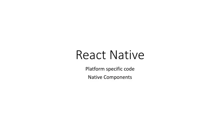 react native