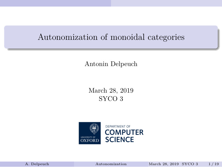 autonomization of monoidal categories