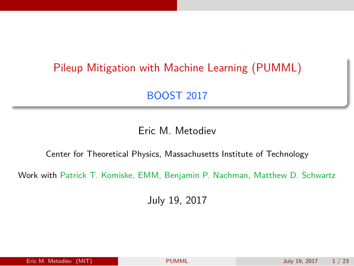 pileup mitigation with machine learning pumml