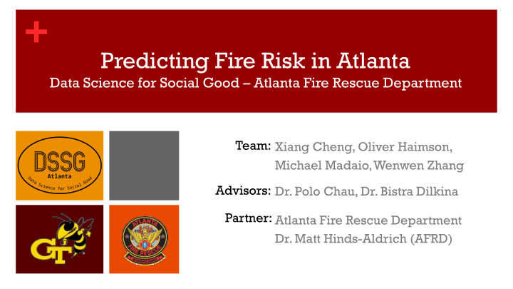 predicting fire risk in atlanta data science for social