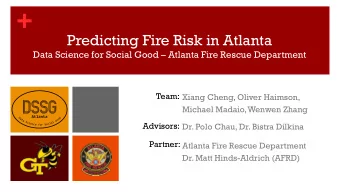 +  Predicting Fire Risk in Atlanta Data Science for Social Good  Atlanta Fire Rescue Department