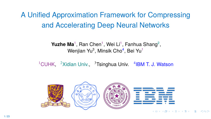 a unified approximation framework for compressing and