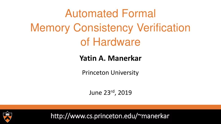memory consistency verification