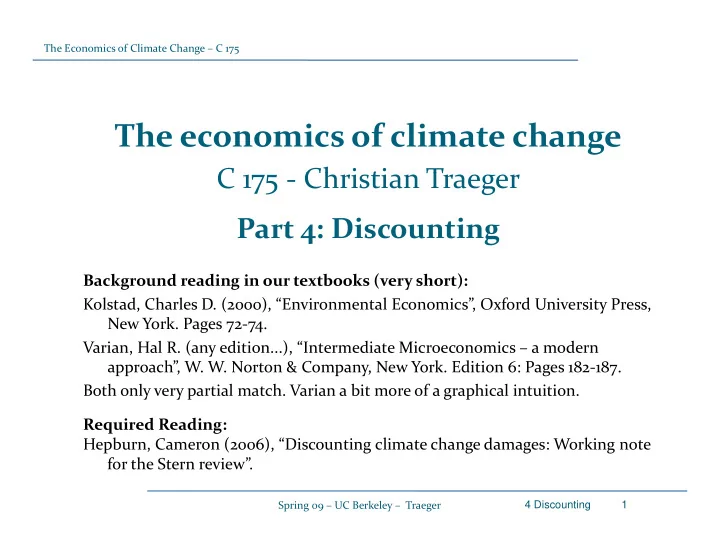 the economics of climate change