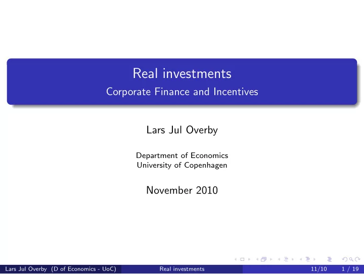 real investments